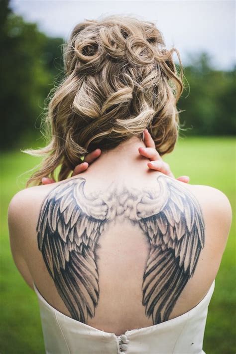 full back angel wing tattoos.